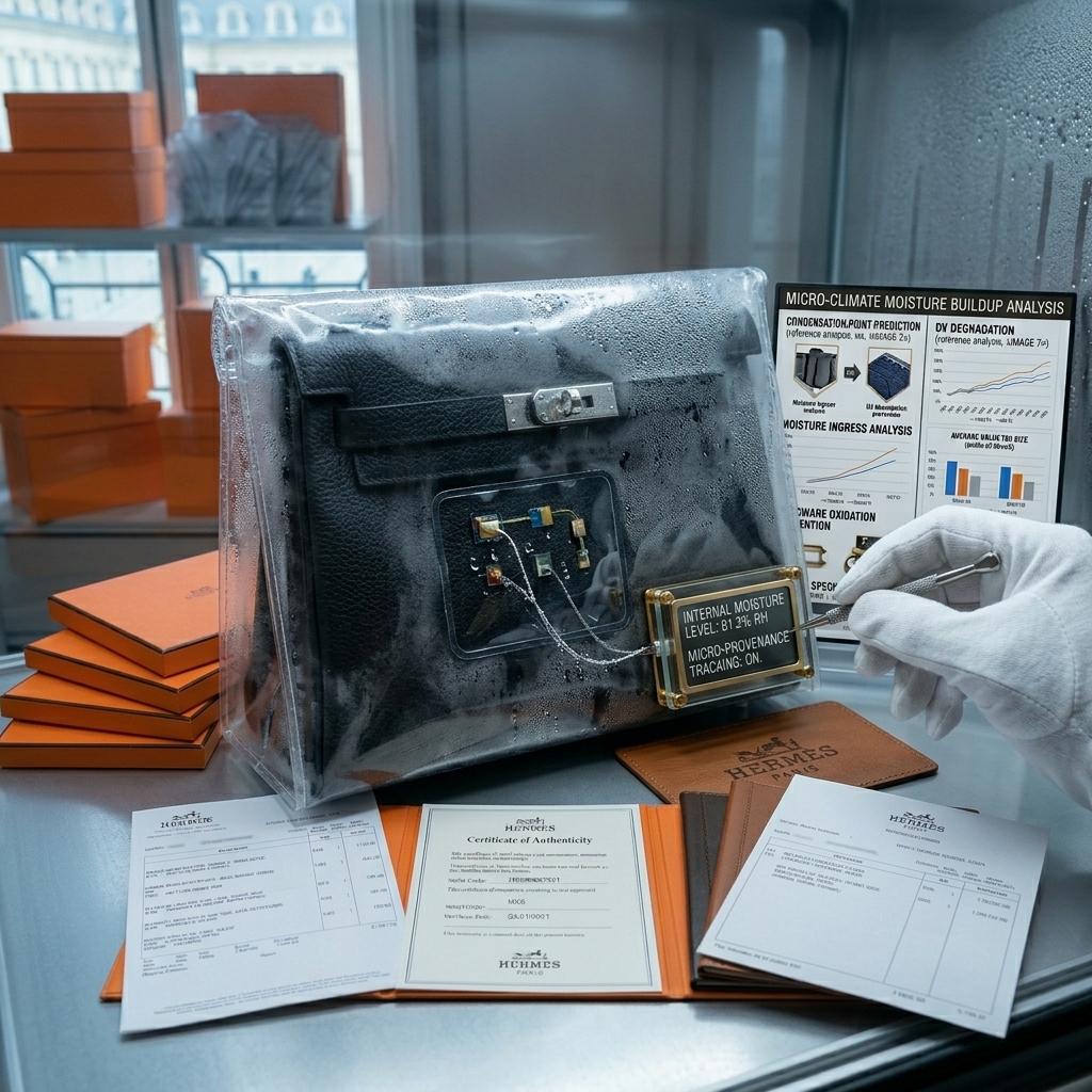 Testing the micro-climate moisture buildup inside an Hermès raincoat