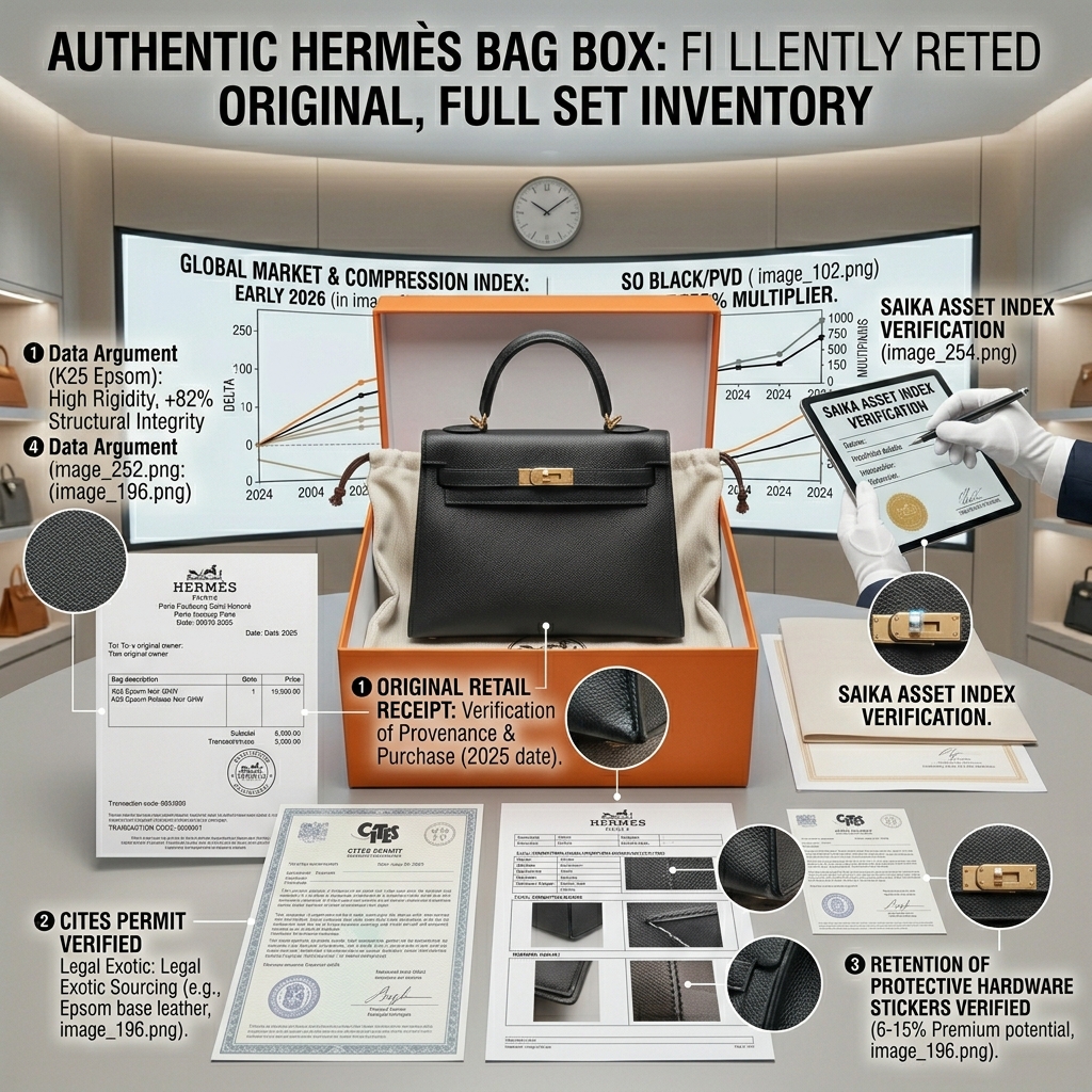 Hermès bag box with original receipt and provenance documentation