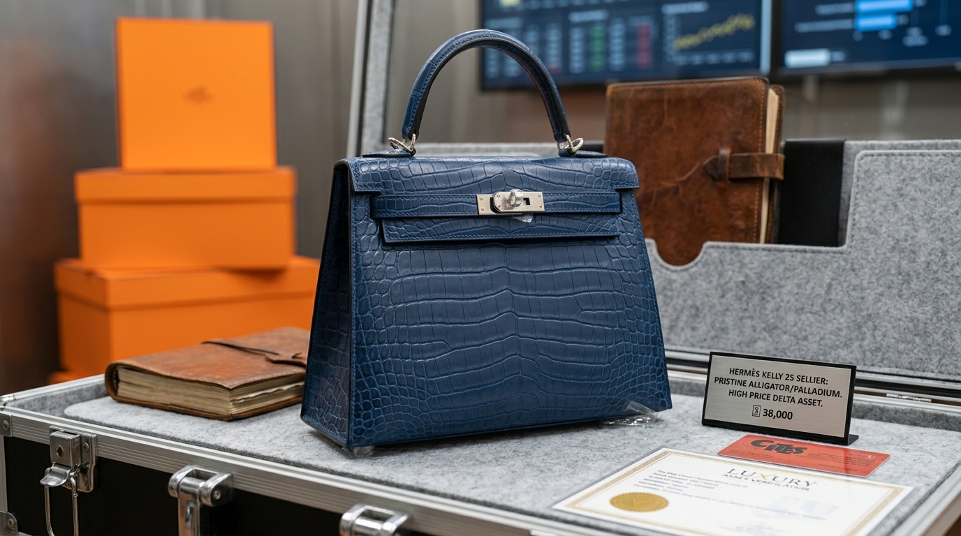 A pristine Hermès Kelly 25 Sellier, an asset retaining its high price delta