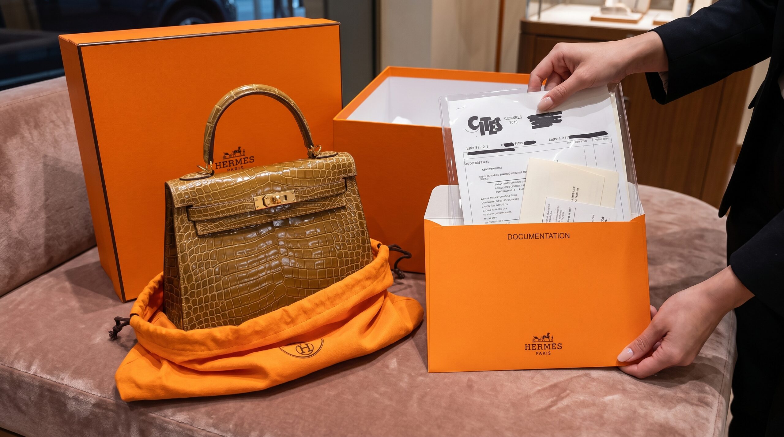 Properly securing Hermès provenance paperwork alongside a new quota bag purchase