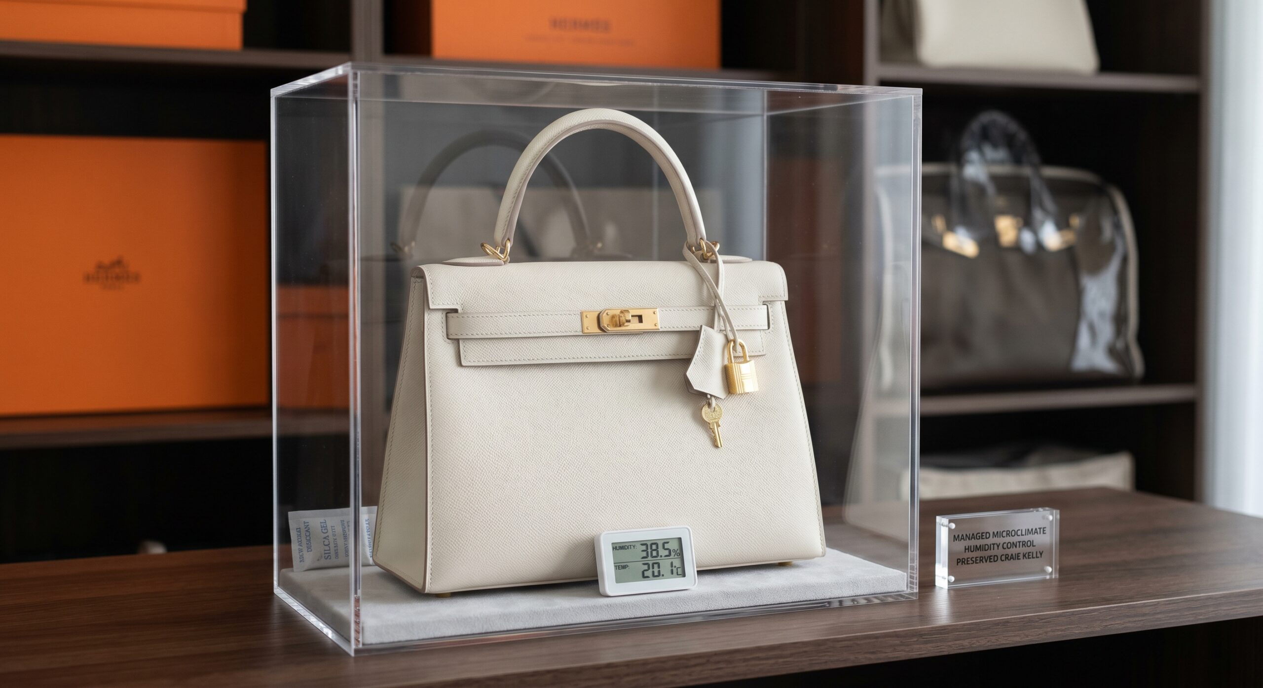 A pristine Craie Kelly stored properly in a low-humidity environment to prevent dye migration