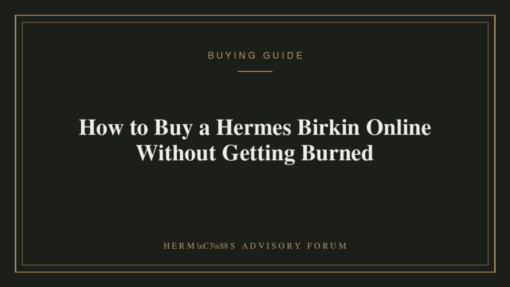 Hermes Birkin bag displayed for sale on a laptop screen representing online resale shopping