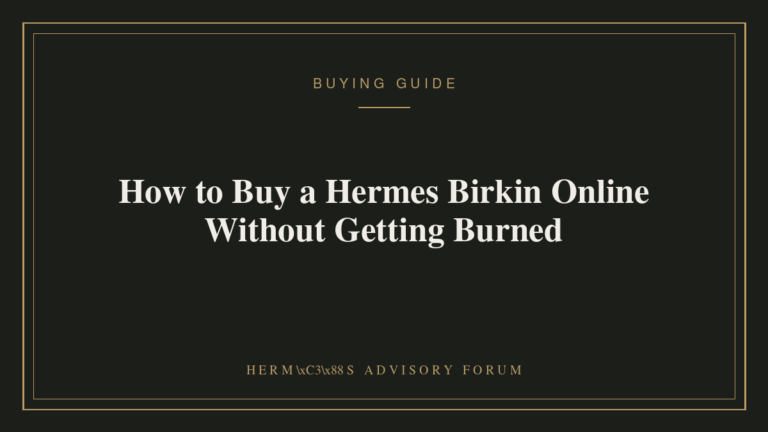 Hermes Birkin bag displayed for sale on a laptop screen representing online resale shopping