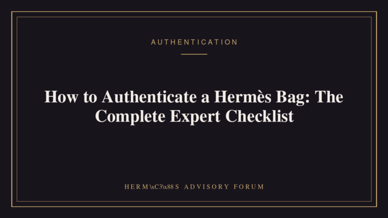 Close-up of Hermès bag blind stamp and hardware being inspected for authentication