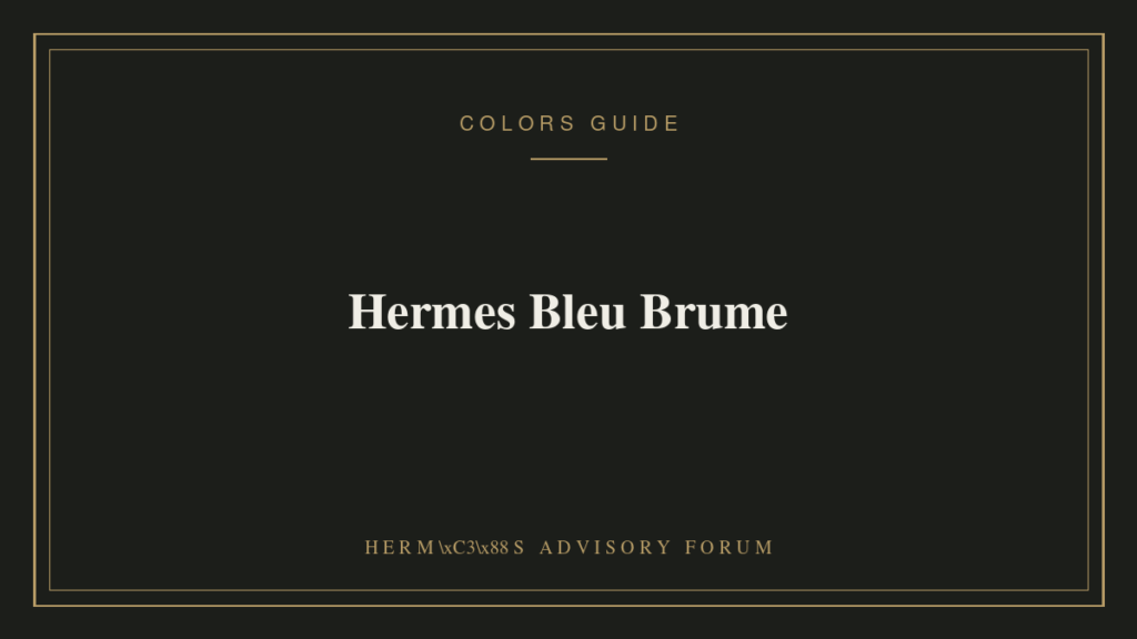 Hermes Bleu Brume leather handbag showing the hazy grey-blue tone in natural light