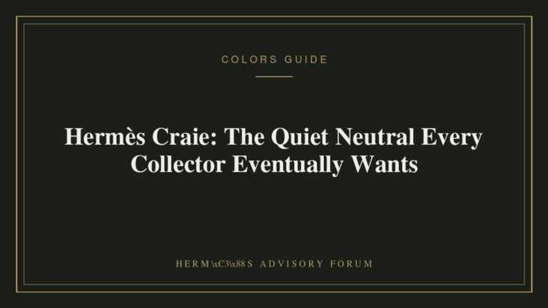 Hermes handbag in the soft neutral Craie color displayed against a light background