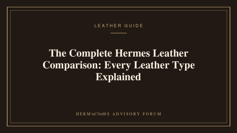 Several Hermes leather swatches including Togo, Epsom, and Clemence side by side