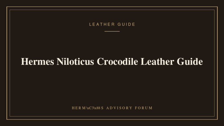 Hermes Niloticus Crocodile: The Complete Guide to Hermès’s Most Popular Exotic Leather Hermès handbag crafted from Niloticus crocodile leather showing its distinctive medium scale pattern