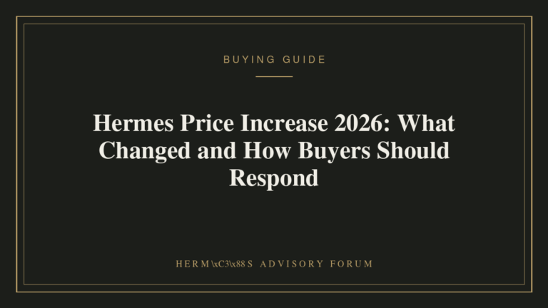 Hermes Price Increase 2026: What Changed and How Buyers Should Respond Hermes boutique storefront representing the 2026 Hermes price increase