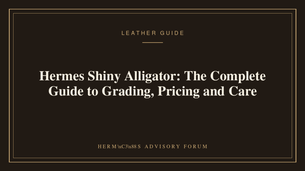 Hermes bag crafted from shiny alligator leather with glossy lacquered finish