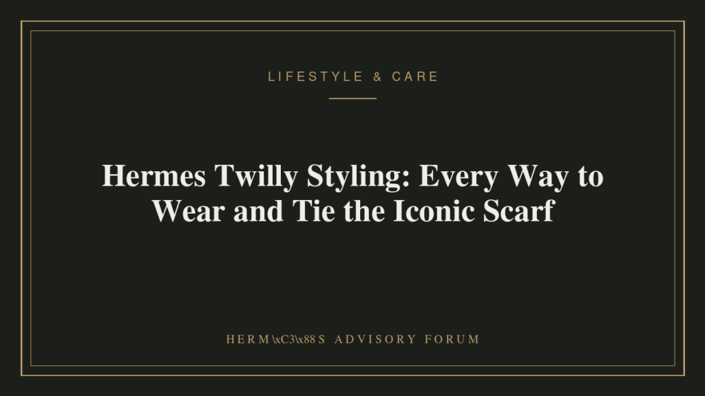Hermes Twilly silk scarf tied around a bag handle