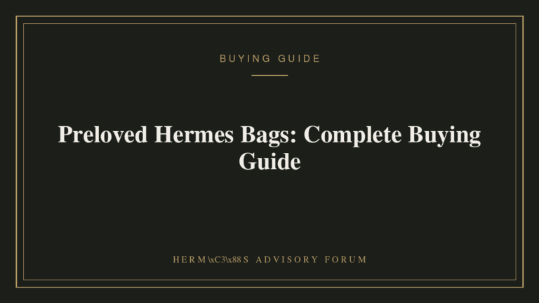 A collection of preloved Hermès handbags in excellent condition displayed for resale