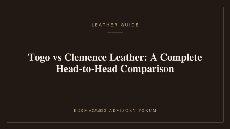 Side by side comparison of Togo and Clemence leather textures on Hermes bags